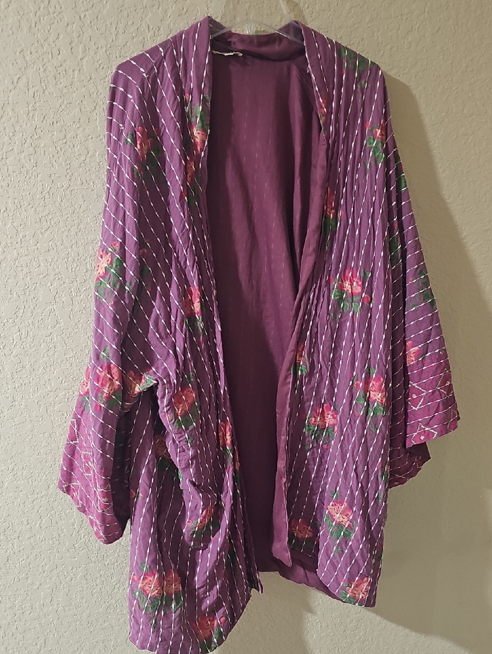 Earthbound Purple Floral Open-Front Women's Cardigan